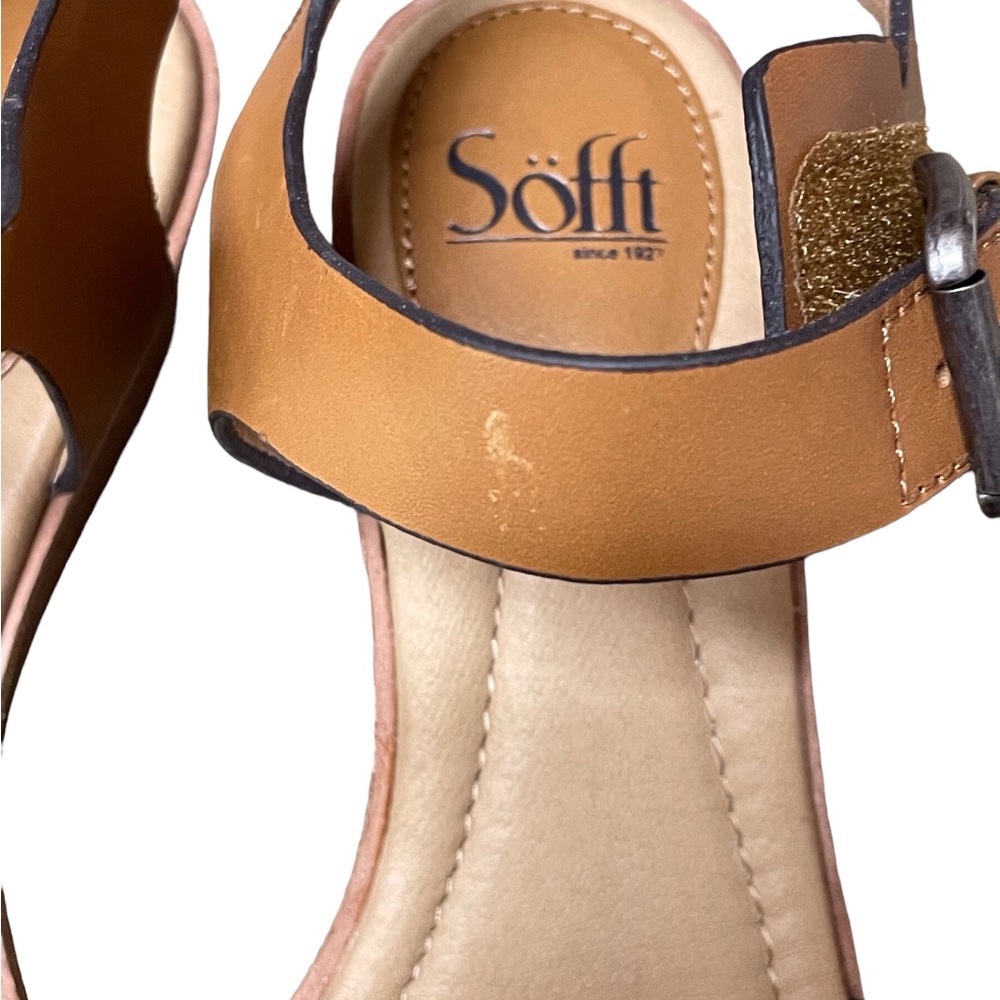 Söfft Women's Garin Luggage Croc Embossed Leather Wedges 8.5 - Picture 9 of 12
